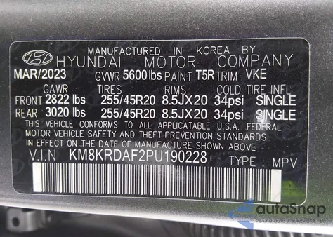 2023 Hyundai Ioniq 5 Limited из США, поврежденный, VIN KM8KRDAF2PU190228